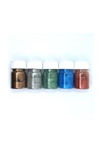 HOBİFLEX Metalik Sedefli Pigment Toz Boya Seti 5' li Set