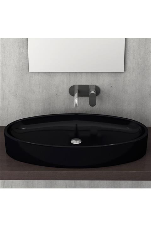 Bocchi Vessel Elips Çanak Lav. 85 Cm - Parlak Siyah