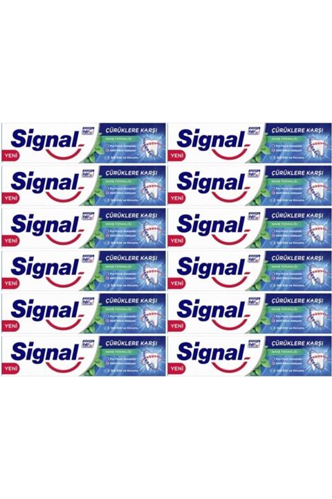 Signal Çürüklere Karşı Nane Ferahlığı Diş Macunu 100ml 12 Adet