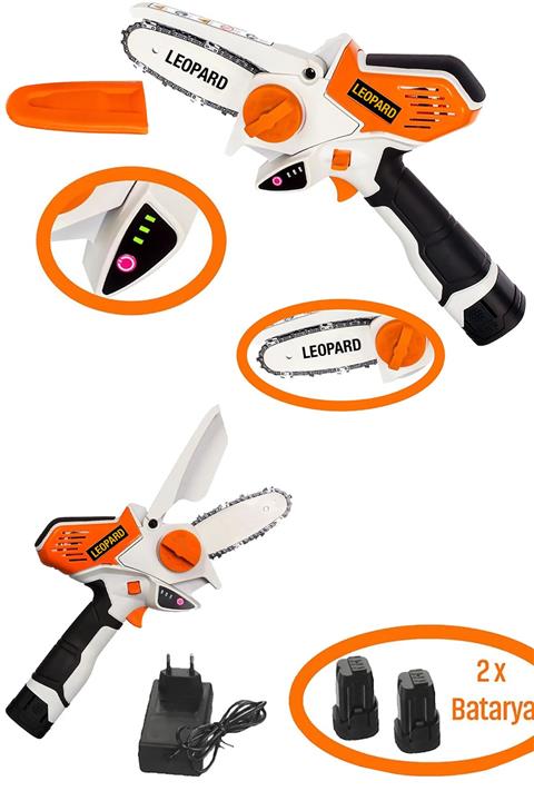 Leopard Pro 36 V Li-on Akülü Dal Kesme Budama Testere Bıçkı Makinası Çift Akülü
