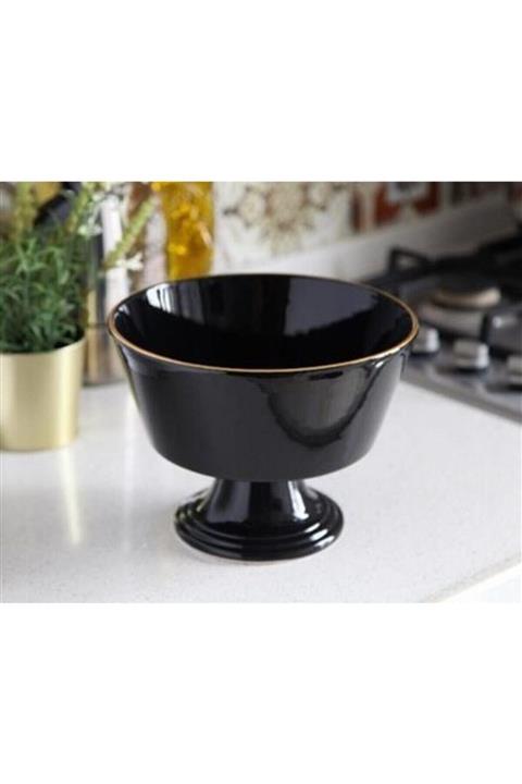 GÖNÜL Siyah Gold Ayaklı Seramik Meyvelik2826