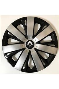 HMNL Renault Fluence 15'' Inç Gri - Siyah 4lü Set Jant Kapağı Çelik Görünümlü