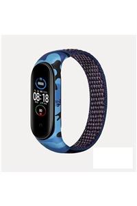 GREGOSS Mi Akıllı Bileklik Mi Band 4 5 6 Uyumlu Cırtlı Ayarlanabilir Kamuflaj Desenli Hasır Kordon