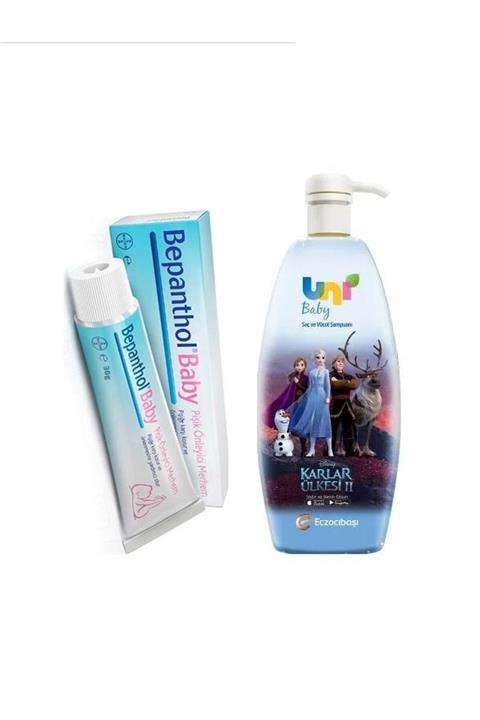 Uni Baby Karlar Ülkesi Saç ve Vücut Şampuanı 700 ml+Bepanthol Baby Pişik Kremi 30 gr