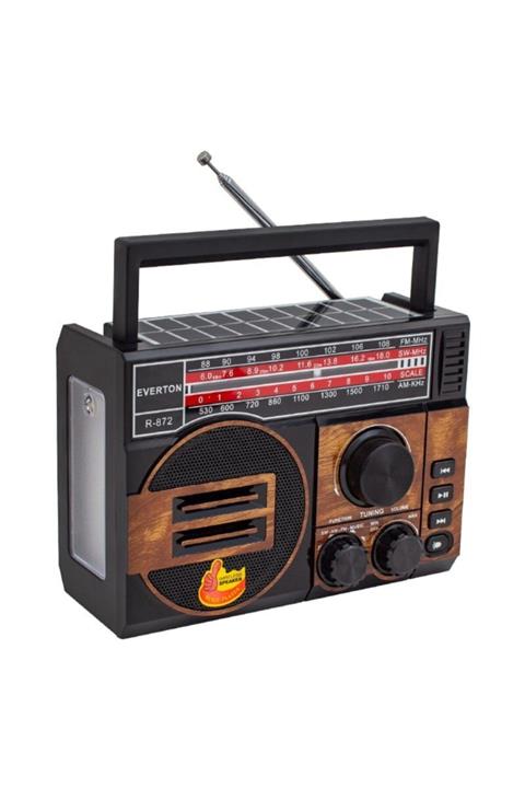 HİLALSHOP Everton Rt-872 Solar Panelli Müzik Kutusu Usb - Sd - Fm - Sw
