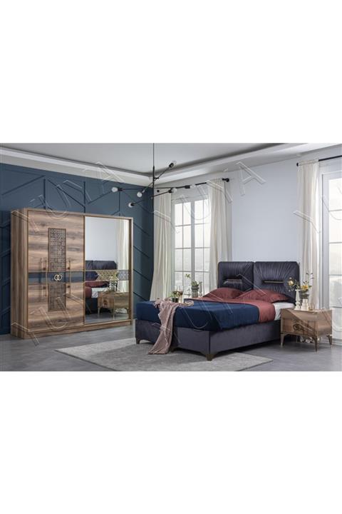 Çiftci Ticaret Homeset Damla Ceviz Mdf Sürgülü Yatak Odası Takımı