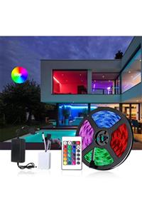 All Avcill Led Şerit Led Iç Ve Dış Mekan 3 Çipli 5 Metre Kumandalı Tek Şerit Su Geçirmez Led Rgb