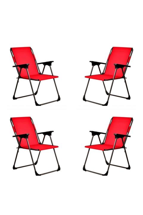 ALİN METAL 4'lü Set Lüks Kamp Sandalyesi 140 Kg Taşıma Kapasiteli