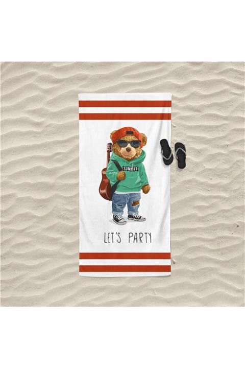 decoars Teddy Bear Figürlü Özel Tasarım Plaj Havlusu