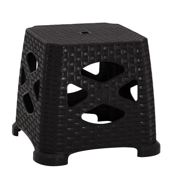 Mandella Sağlam Plastik Elit Rattan Küçük Tabure (6 ADET) Kahverengi