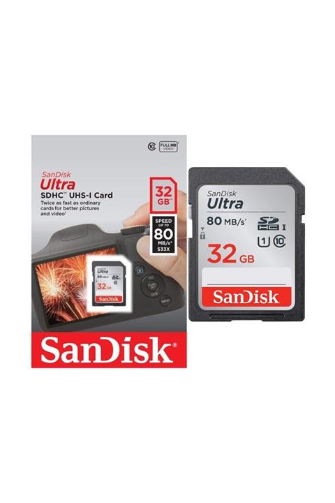 SanDisk Hd Kamera Çekimleri Için, Ideal 32gb, 80mb/s Hafıza Kartı
