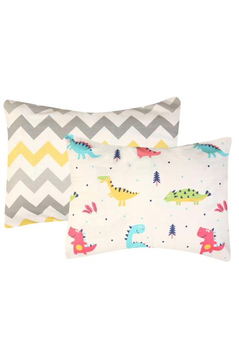 NAB Bebek Yastık Kılıfı 2'li Set Ejderha+zigzag 2 Farklı Desen 35x45 Cm