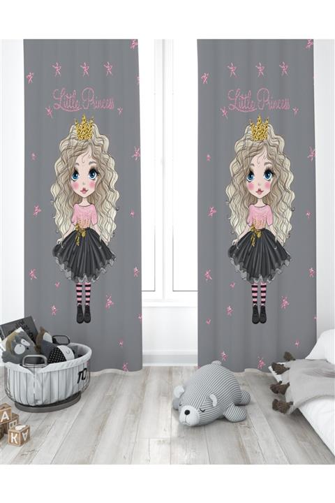 EVPANYA Gri Prenses Lightout Saten Fon Perde ( Tek Kanat )