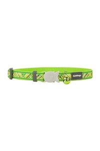 RedDingo Flanno Desenli Lime Kedi Boyun Tasması 12 Mm