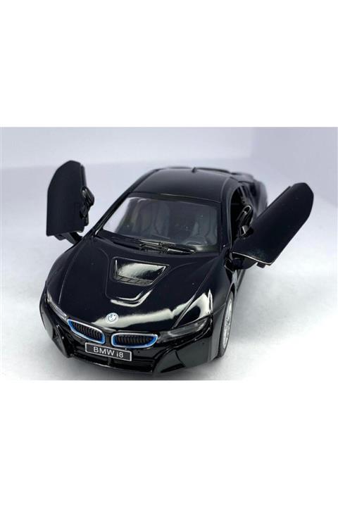Kinsmart Bmw I8 - Çek Bırak 5inch. Lisanslı Model Araba, Oyuncak Araba 1:36 Siyah