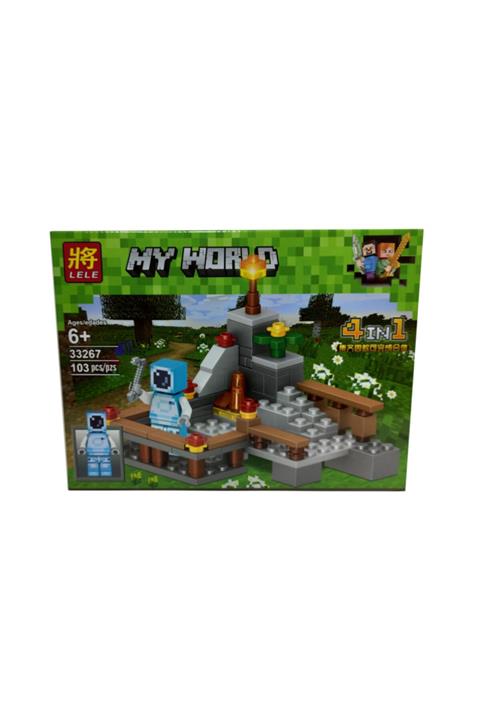elife Es33267-1 Lego Seti Yapılandırma Oyuncağı Oyuncak Blok Minecraft My World Serisi 103 Parça