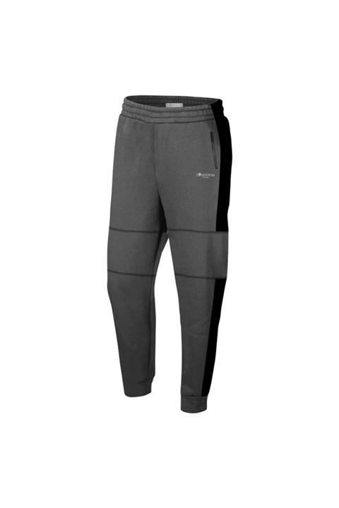 POSEIDONSTORM Büyük Beden Erkek Antrasit Günlük Sporcu Eşofman Altı 4xl-10xl Siyah Parçalı Tek Bant - M3