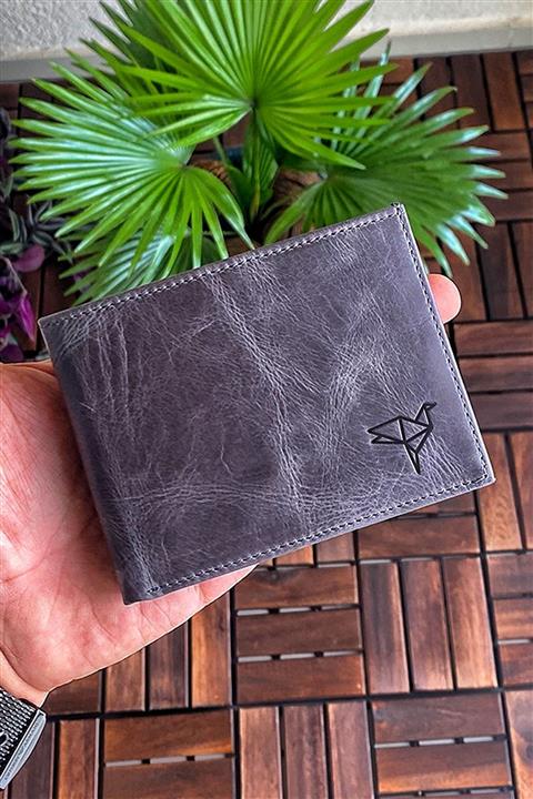 Garbalia Venice Crazy Deri Gri Erkek Kartlık Cüzdan