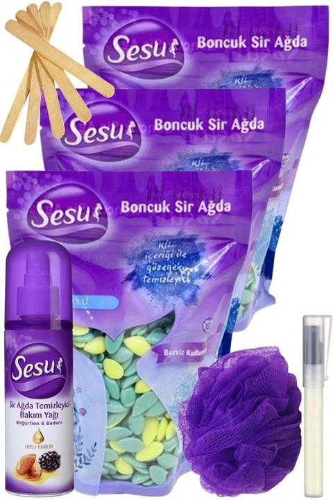Sesu Killi Inci Boncuk Granül Sir El Ağdası 250gr 3'lü Set + Yağ + Spatula + Lif + Kalemparf