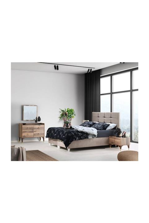 Viento Mobilya Luna Aynalı Ve Sürgü Kapaklı %100 Mdf Yatak Odası Takımı