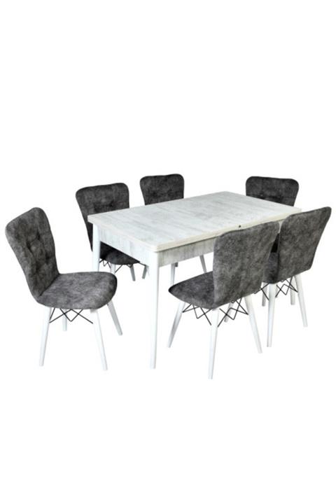 Cassano concept Papel Serisi Acılabılır Kelebek Masa Takımı 6 Sandalye