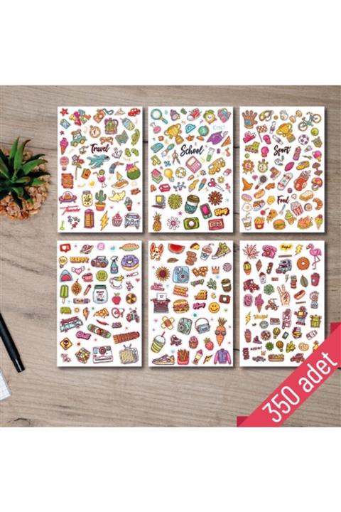 MuslimWalk My Life Sticker Seti - Ajanda, Defter, Planlayıcı Için 350 Adet Sticker Etiket Seti