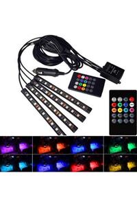 Redno Araç Içi Ayak Altı Led Aydınlatma Rgb 9led Kumandalı Oto Şerit 12 Volt