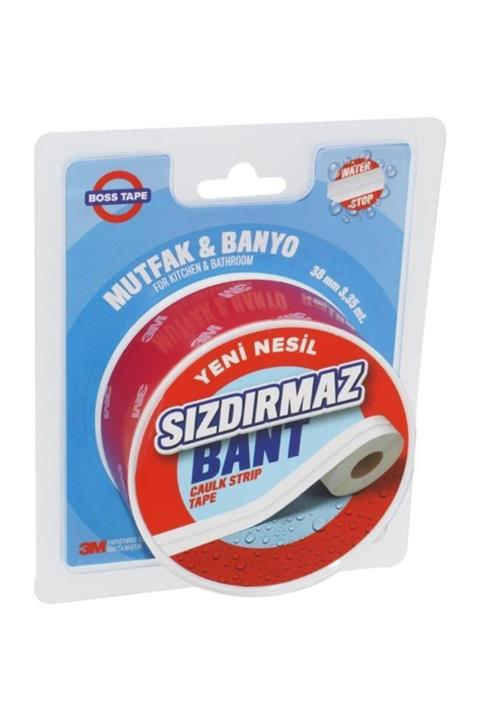 Geseus 3m Mutfak Banyo Su Sızdırmaz Bant Lavabo Pencere Tezgah Sızdırmazlık Bandı 38mmx3,35 Mt-2 Adet