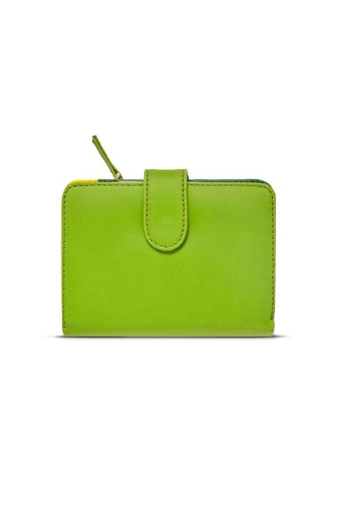 Case Look Kadın Deri Yeşil Renkli Çıtçıtlı Cüzdan Paris 05