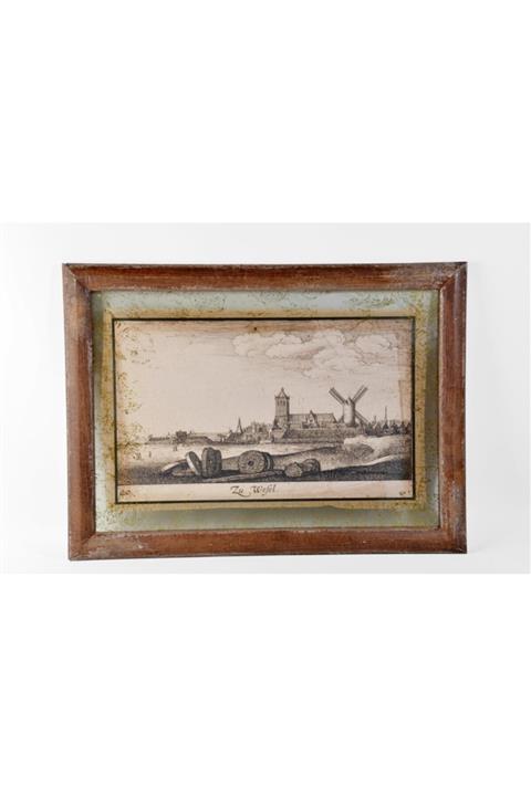 NİKKYS Ahşap Eskitme Çerçeveli Resimli Duvar Tablosu