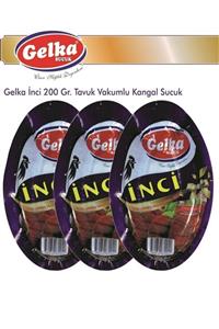 Gelka Sucuk Inci 200 Gr. Vakumlu Tavuk Kangal Sucuk(3 Adet)