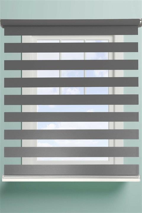 Arzey Home Brillant Antrasit Gri Düz Zebra Stor Perde Slmzbrgduz01