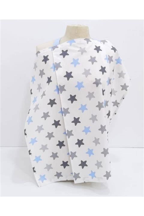 mordesign Bebek Emzirme Örtüsü / Önlüğü, Büyük Yıldız Serisi, Mavi