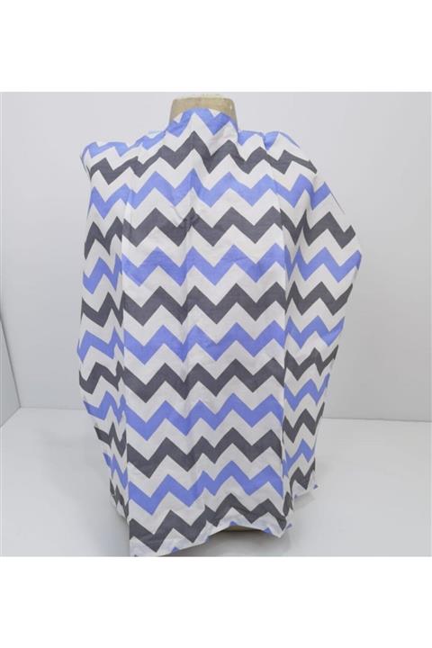 mordesign Bebek Emzirme Örtüsü / Önlüğü, Zikzak Serisi, Mavi