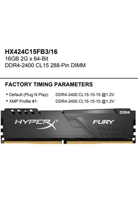 Kingston -hyperx 16gb 2400mhz Ddr4 Hx424c15fb3/16