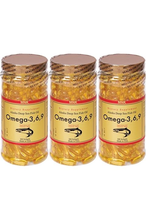 Mnk Omega 3-6-9 Balık Yağı 200 Softgel x 3 Kutu 600 Softgel
