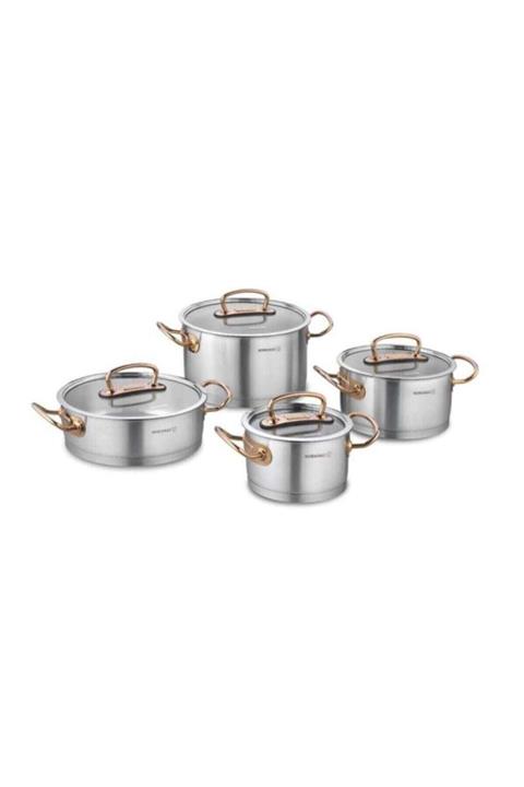 KORKMAZ Proline 8 Parça Rosa Gold Tencere Seti A1149