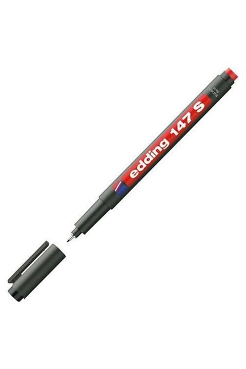 Edding 147 S Kırmızı Permanent Kalem Silgili
