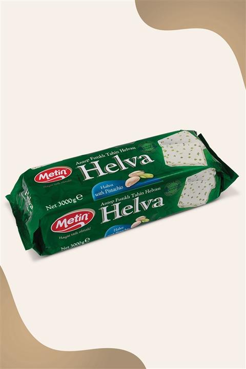 Metin Helva Metin Antep Fıstıklı Helva Blok 3000 Gr