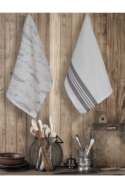 Ecocotton Green Black %100 Pamuk 2'li Mutfak Seti - Natura