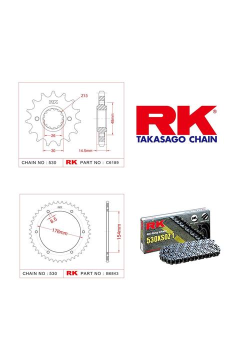 RK Honda Vfr 800 X Crossrunner Rk X-Ring Zincir Dişli Set 530 Xso-16/43T(2011-2014)