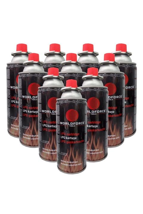WORLDFORCE TOOLS Worldforce 10 Adet 400ml Lpg Kartuş Pürmüz Başlıklarına Uyumlu