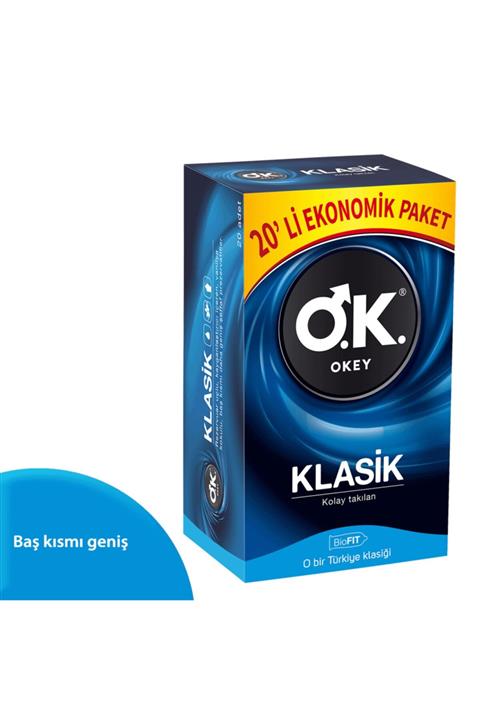 Okey Klasik Prezervatif Ekonomik Paket 20 Adet