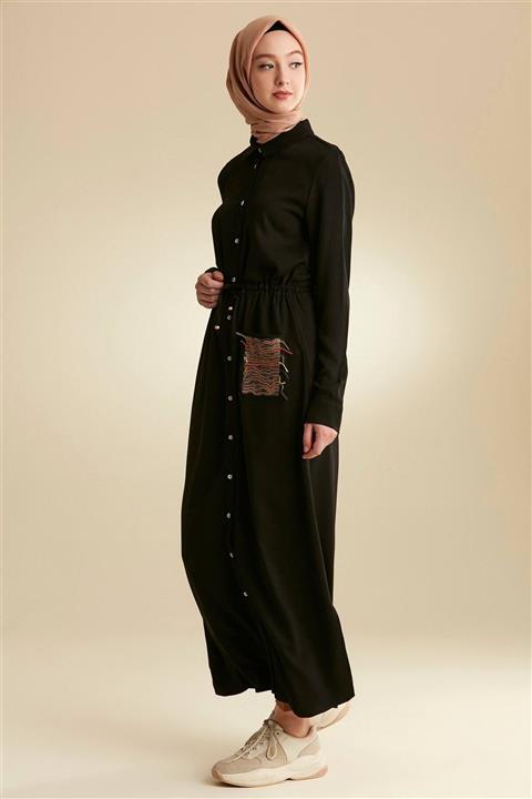 Nihan Kadın Siyah Ferace B4189