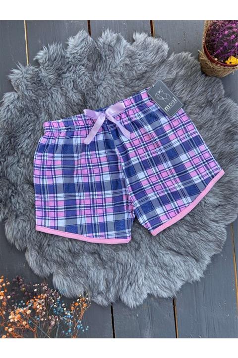 MOOİ Mor Çizgili Soft Tekli Şort