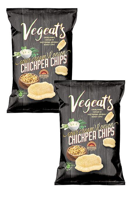 Vegeat's Fırınlanmış Ekşi Krema & Soğanlı Nohut Cipsi 50 gr / 2'li Paket