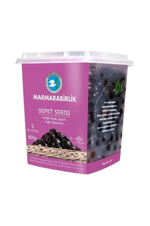 MarmaraBirlik Siyah Sepet Serisi  Zeytin 800 gr  6 Adet