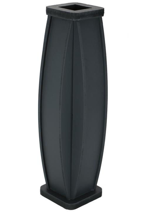 HobiMax Antrasit Gri Dekoratif Ahşap Vazo Model 3