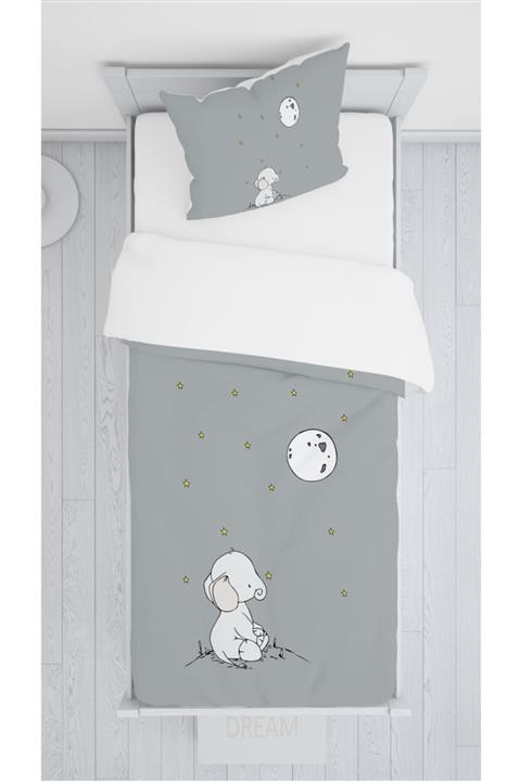 halımarkt Hm-b65 Gri Fil Ve Ay Yatak Örütüsü Takımı