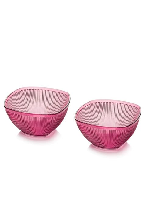 thepassioniz Akrilik Barok Mürdüm 2 Li Kare Salata Kasesi